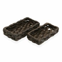 Set de basket Versa Brun foncé Polyéthylène 2 Pièces (11 x 4 x 20 cm) (2 pcs)