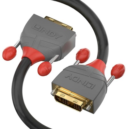 DVI-Kabel LINDY 36220 Grau