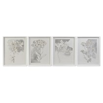 Cadre DKD Home Decor 55 x 2,5 x 70 cm Fleurs Romantique (4 Pièces)