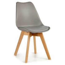 Dining Chair Grey Light brown Wood Plastic (48 x 43 x 82 cm)