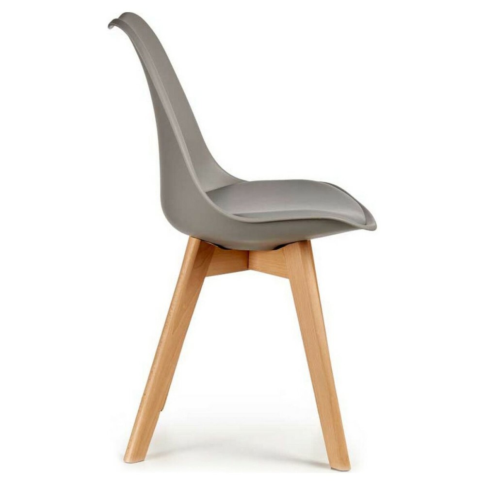 Chaise de Salle à Manger Gris Marron Clair Bois Plastique (48 x 43 x 82 cm)