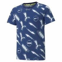 T shirt à manches courtes Enfant Puma AOP Bleu foncé