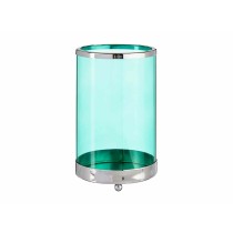 Candleholder Silver Blue Cylinder 12,2 x 19,5 x 12,2 cm Metal Glass