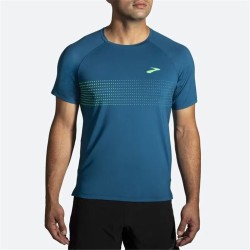 Herren Kurzarm-T-Shirt Brooks Atmosphere  2.0 Türkis