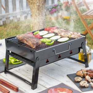 Klappbarer tragbarer Grill für die Verwendung mit Holzkohle BearBQ InnovaGoods