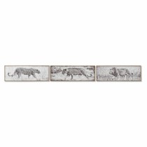 Cadre DKD Home Decor 92,5 x 3,5 x 32 cm Colonial Jungle (3 Pièces)