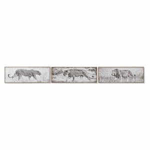 Cadre DKD Home Decor 92,5 x 3,5 x 32 cm Colonial Jungle (3 Pièces)