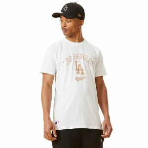 T-shirt à manches courtes homme New Era MLB Metallic Grapich Print Dodger Blanc