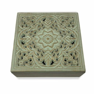 Boîte à bijoux Versa Mandala Bois MDF (20 x 7 x 20 cm)