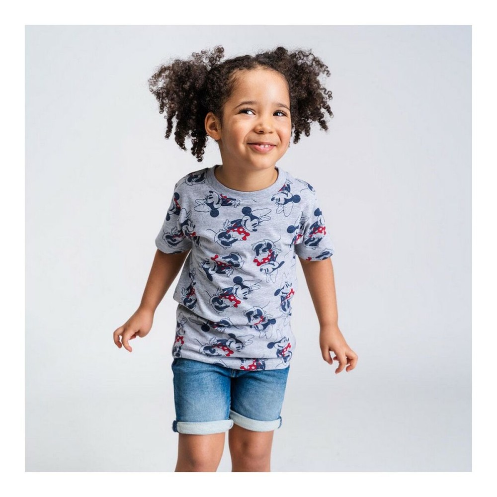 T shirt à manches courtes Enfant Minnie Mouse Gris