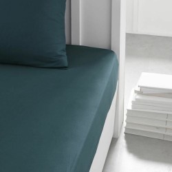 Drap housse TODAY Essential 160 x 200 cm Vert émeraude Bleu Vert turquoise 160 x 200