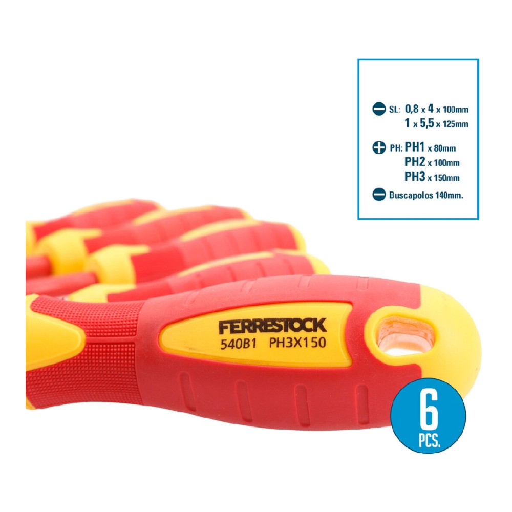 Jeu de tournevis Ferrestock (6 pcs)