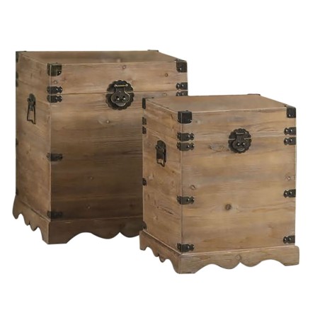 Lot de paniers DKD Home Decor Métal Sapin Bois d'épicéa Oriental 50 x 50 x 61 cm 48 x 48 x 61 cm 50 x 50 x 60 cm (2 Unités) (1 U