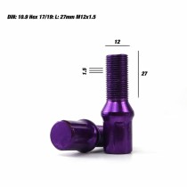 Set Vis OMP 27 mm Violet 20 uds M12 x 1,50