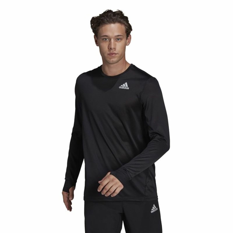 Herren Langarm-T-Shirt Adidas Own The Run Schwarz