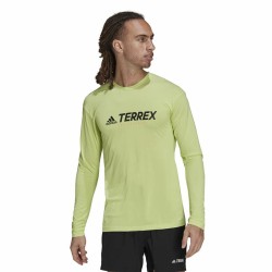 Herren Langarm-Hemd Adidas Terrex Primeblue Trail Zitronengrün