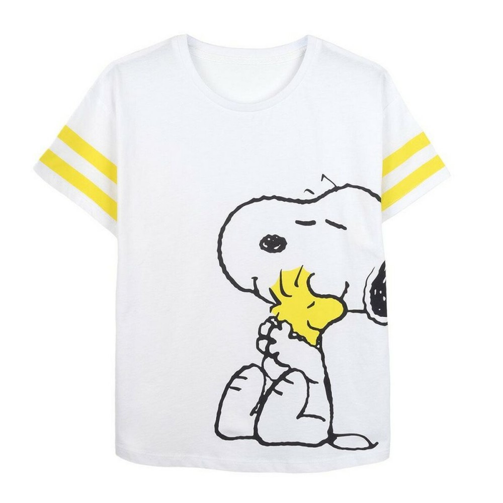 Damen Kurzarm-T-Shirt Snoopy Weiß