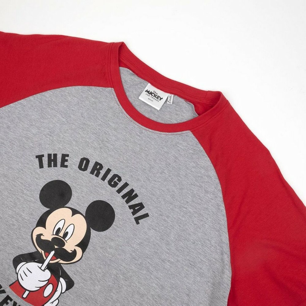 Pyjama D'Été Mickey Mouse Rouge (Adultes) Homme Gris