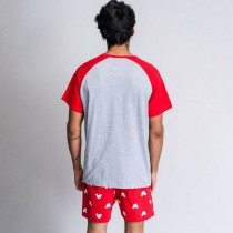 Pyjama D'Été Mickey Mouse Rouge (Adultes) Homme Gris