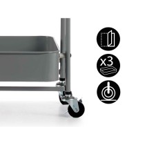 Chariot à légumes Kinvara B1148I-TJ Gris Acier Plastique 29,5 x 78,5 x 45,5 cm