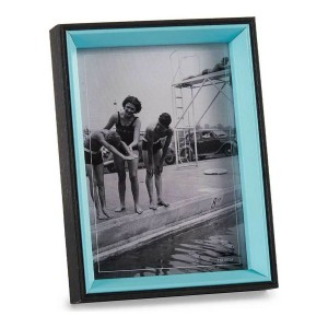 Cadre photo Noir Bleu Verre 3 x 20 x 15 cm Bois MDF