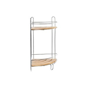 Étagère d'Angle DKD Home Decor Naturel Bambou Chrome métallique inoxydable 2 Etagères 19,5 x 19,5 x 36,5 cm