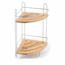 Corner Shelves DKD Home Decor Natural Bamboo Stainless chrome metal 2 Shelves 19,5 x 19,5 x 36,5 cm