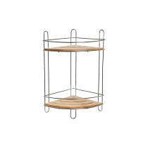 Corner Shelves DKD Home Decor Natural Bamboo Stainless chrome metal 2 Shelves 19,5 x 19,5 x 36,5 cm