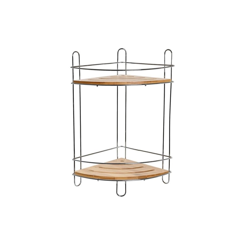 Étagère d'Angle DKD Home Decor Naturel Bambou Chrome métallique inoxydable 2 Etagères 19,5 x 19,5 x 36,5 cm