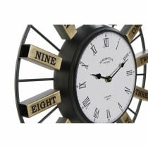 Horloge Murale DKD Home Decor 40 x 6,4 x 40 cm Verre Argenté Doré Fer (2 Unités)