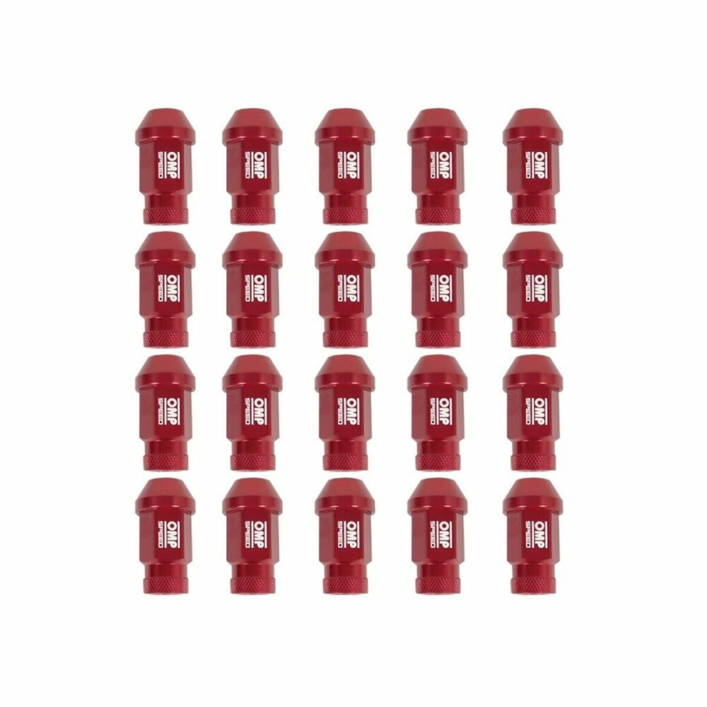 Set Nuts OMP 7075 Red 20 uds M14 x 1,25