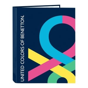 Ring binder Benetton Corazones Navy Blue A4 (26.5 x 33 x 4 cm) (25 mm)