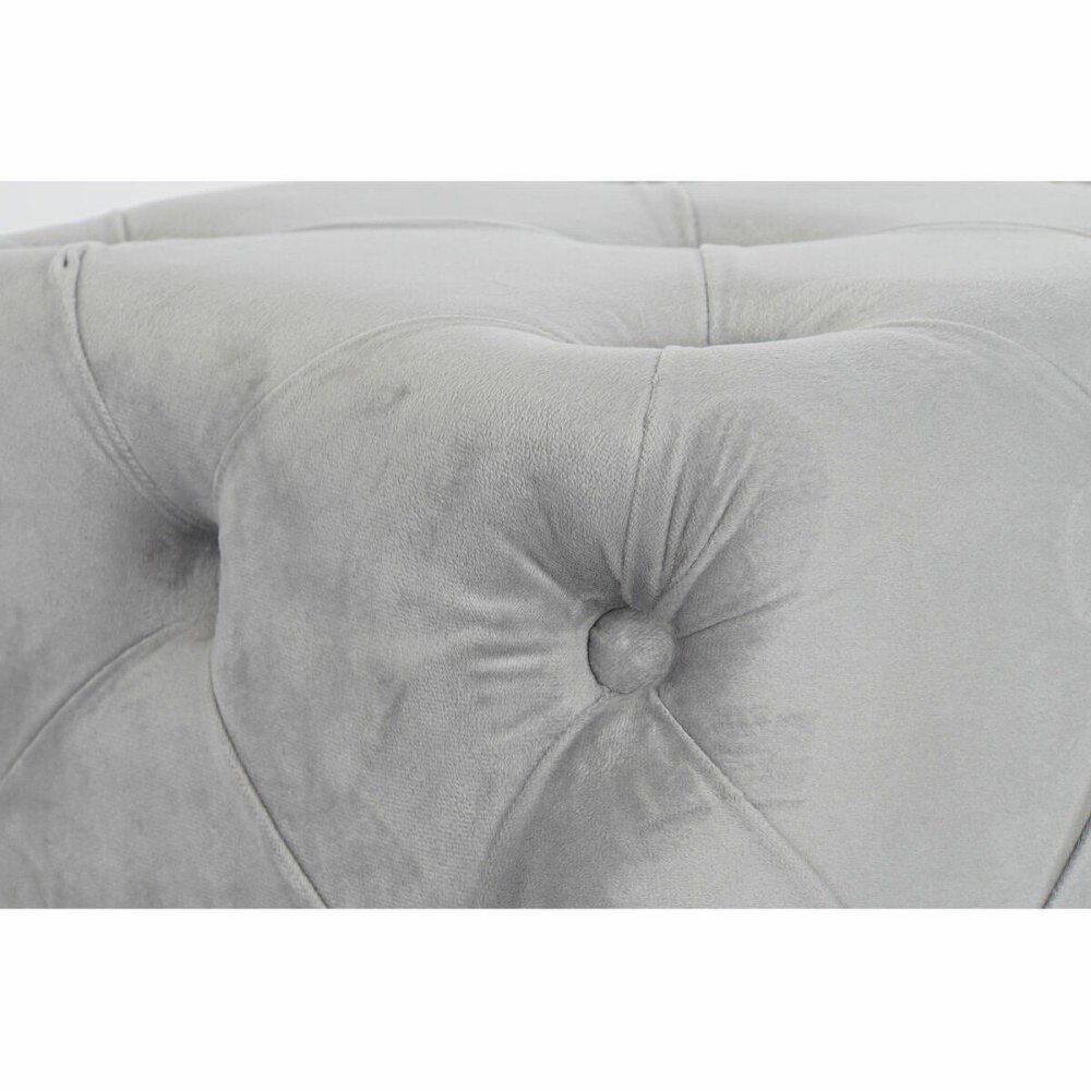 Banquette DKD Home Decor Gris Polyester Velours Bois MDF (88 x 53 x 48 cm)