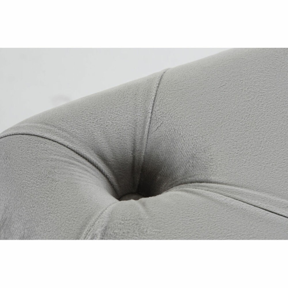 Banquette DKD Home Decor Gris Polyester Velours Bois MDF (88 x 53 x 48 cm)