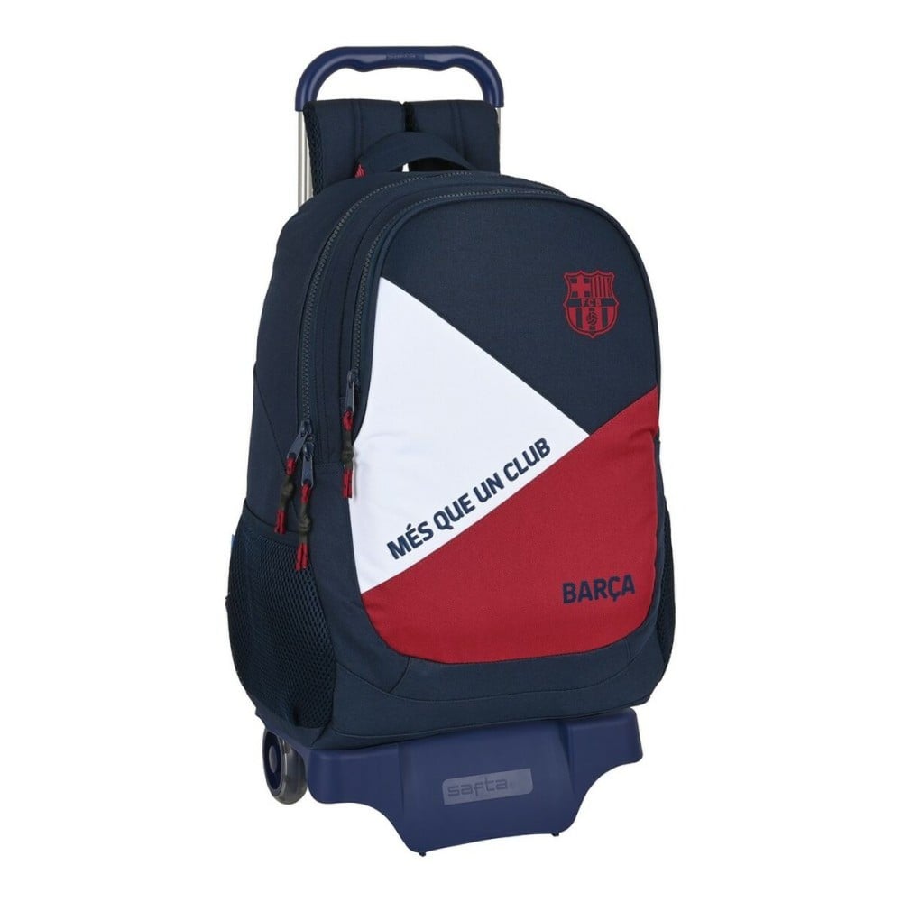 Schulrucksack mit Rädern F.C. Barcelona Corporativa Blau Granatrot 32 x 44 x 16 cm