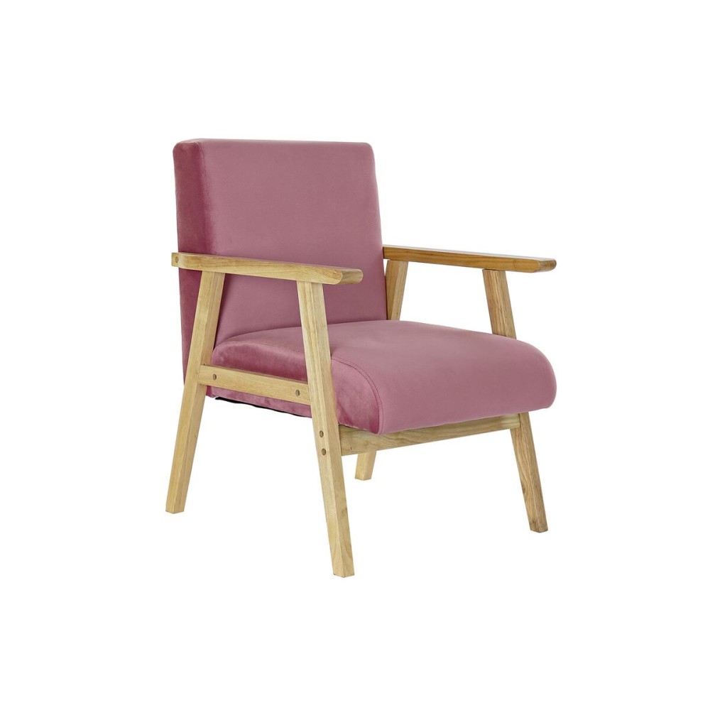 Sitz DKD Home Decor Rosa Polyester Holz MDF (61 x 63 x 77 cm)