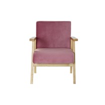 Sitz DKD Home Decor Rosa Polyester Holz MDF (61 x 63 x 77 cm)