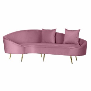 Canapé DKD Home Decor Rose Doré Métal Polyester (210 x 120 x 84 cm)