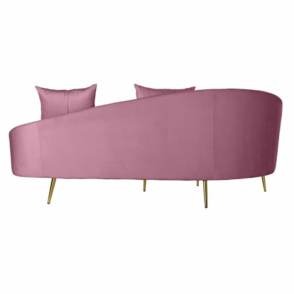 Sofa DKD Home Decor Rosa Golden Metall Polyester (210 x 120 x 84 cm)