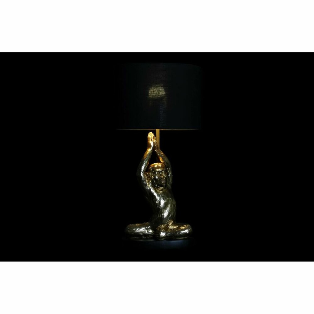 Tischlampe DKD Home Decor Schwarz Gold Harz 220 V 50 W (25 x 25 x 49 cm)