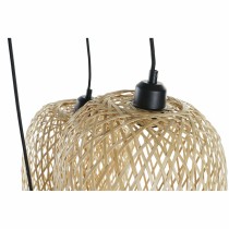 Suspension DKD Home Decor Noir Marron Clair Métal Bambou 50 W Tropical 220 V 30 x 30 x 94 cm