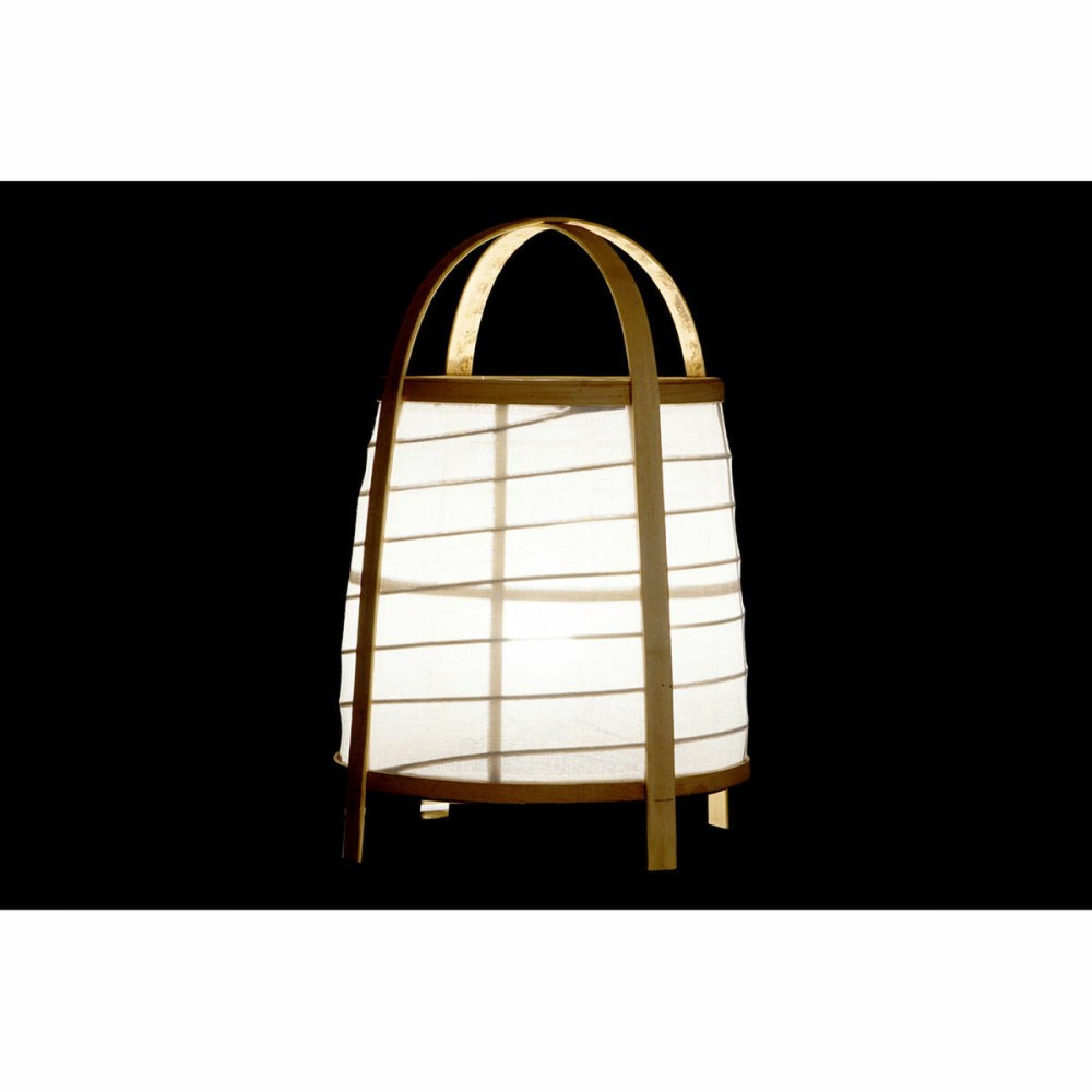 Lampe de bureau DKD Home Decor Blanc Naturel Bambou 40 W 220 V 32 x 32 x 45,5 cm