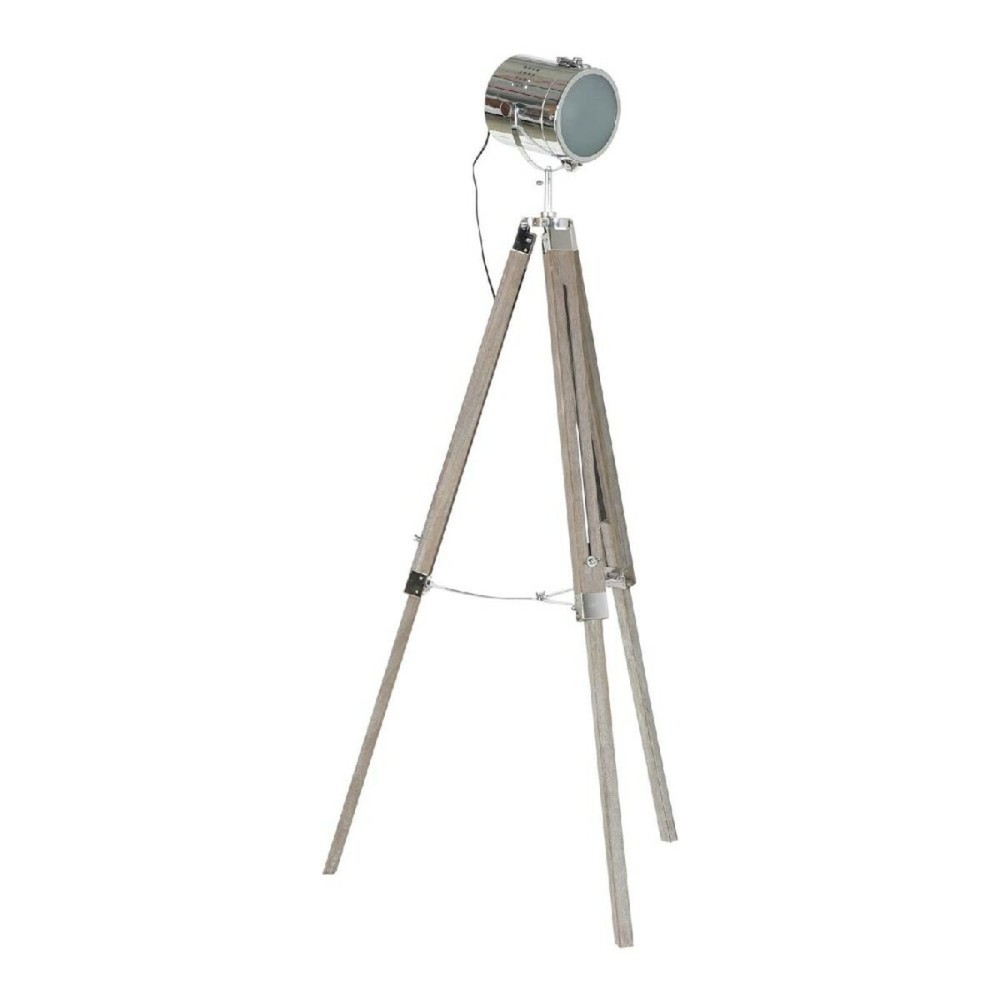 Floor Lamp DKD Home Decor Metal Wood Silver Light brown Tripod (66 x 66 x 142 cm)