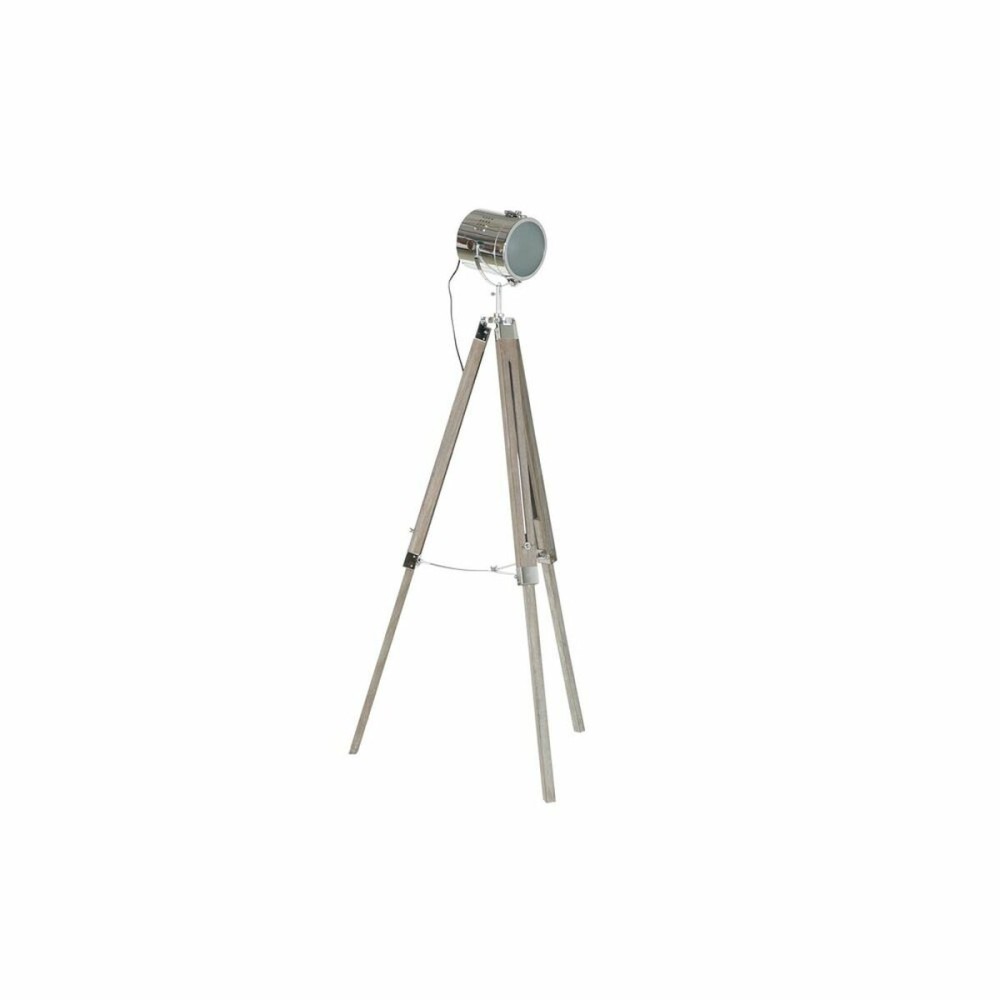 Floor Lamp DKD Home Decor Metal Wood Silver Light brown Tripod (66 x 66 x 142 cm)