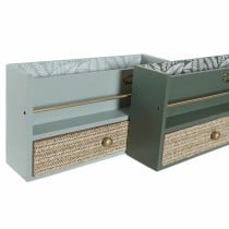 Organisateur polyvalent DKD Home Decor LD-181379 Vert polypropylène Bois MDF 30 x 9 x 17 cm (2 Unités)