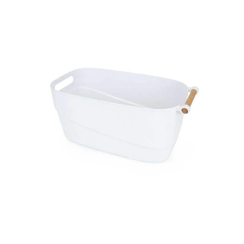 Panier Multi-usages Confortime Blanc Plastique Avec des poignées 40 x 21,5 x 18 cm