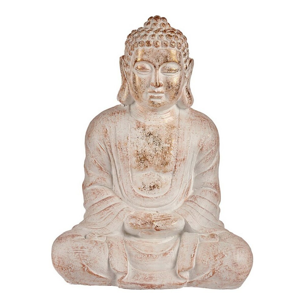 Decorative Garden Figure Ibergarden CC20411 White Golden Polyresin 25 x 57 x 42,5 cm Buddha