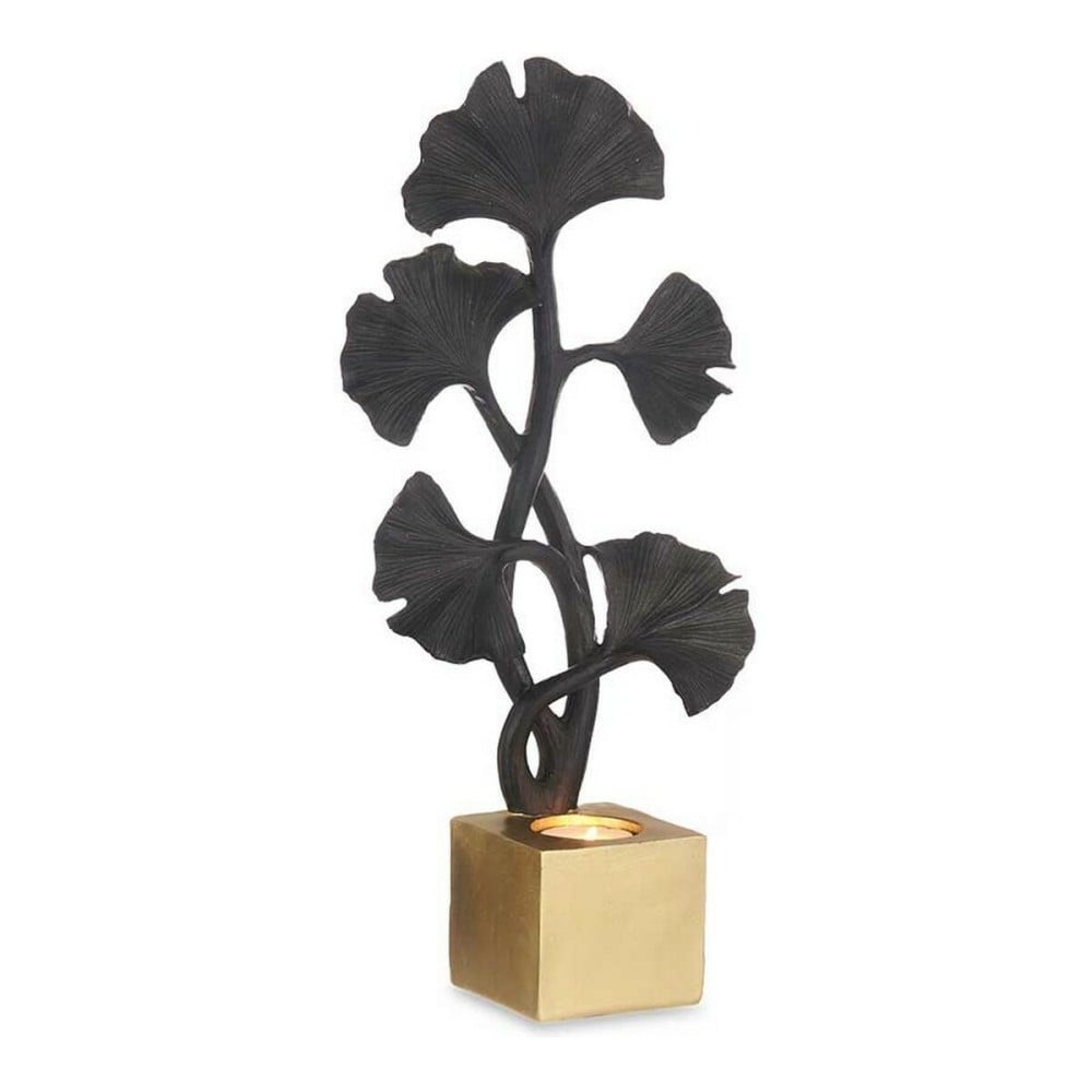 Deko-Figur Schwarz Blomster Gold Polyesterharz (7,7 x 36,3 x 16,5 cm)