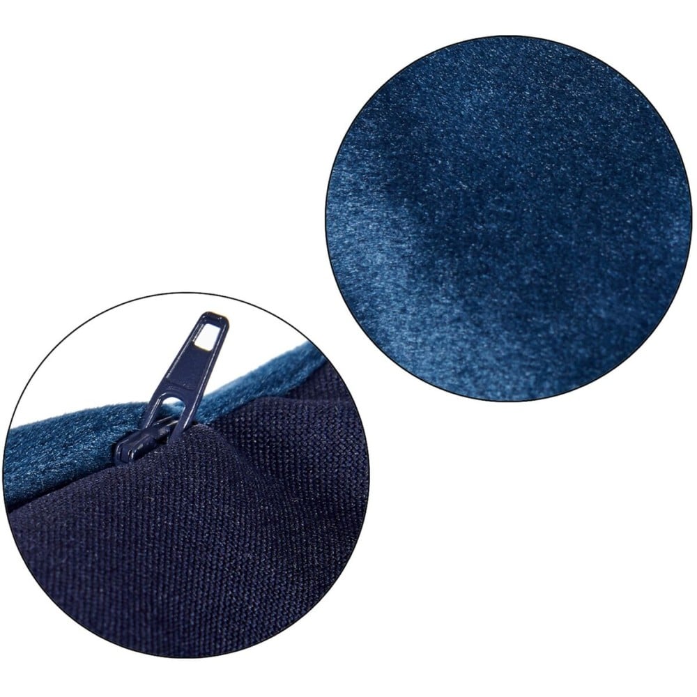 Coussin Velours Bleu Polyester (45 x 13 x 45 cm)