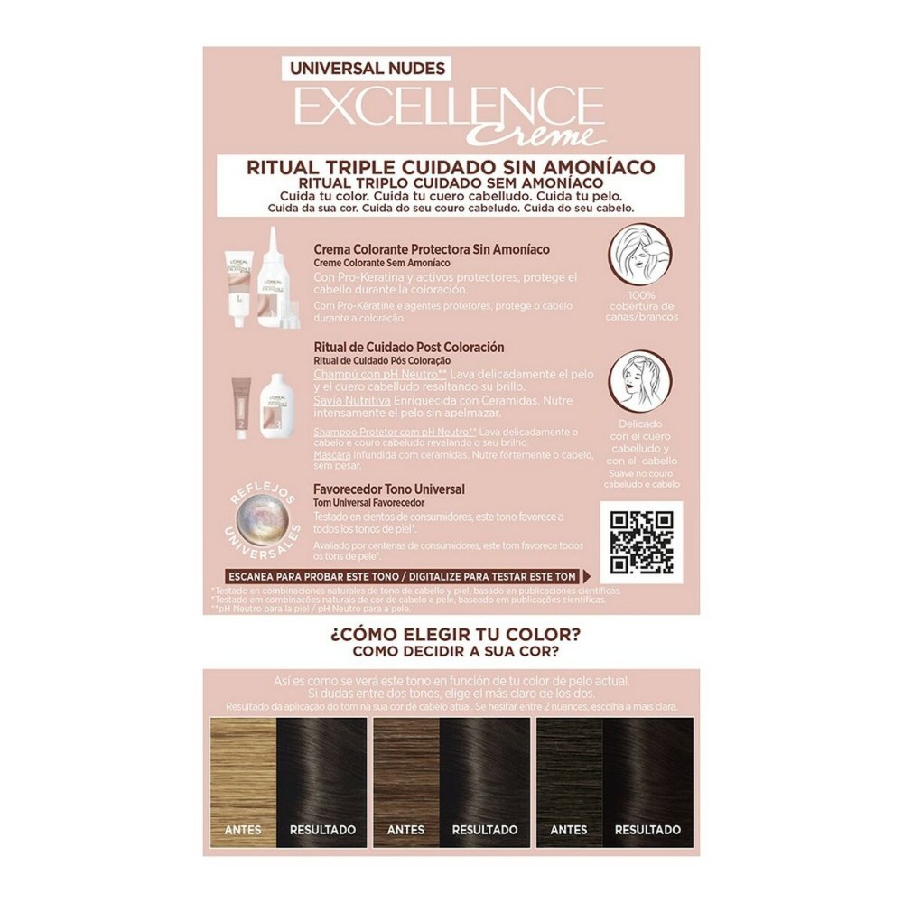 Dye No Ammonia L'Oreal Make Up Excellence 2u-darkest brunette